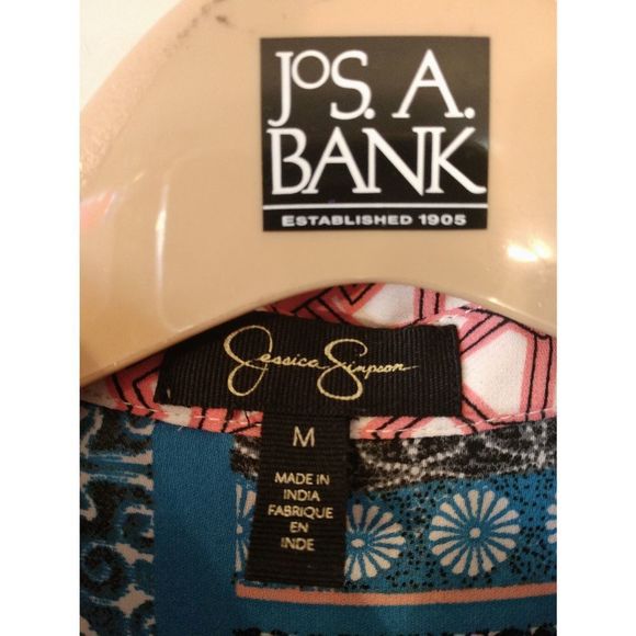 Jessica Simpson Red & Blue Print Button Front Shirt Women's Size Medium‎ - Picture 3 of 4